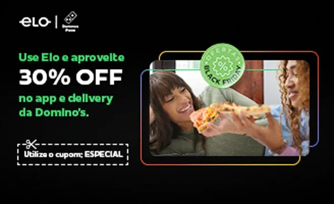 imagem promoção Dominino's Pizza com descontos exclusivos para cliente elo